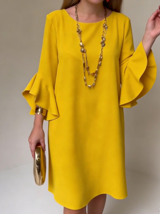 Women's Flutter Sleeve Shift Midi Dress view 2
