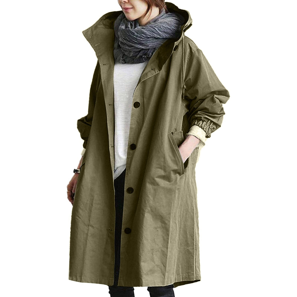 Women's Relaxed Fit Stand Collar Overcoat