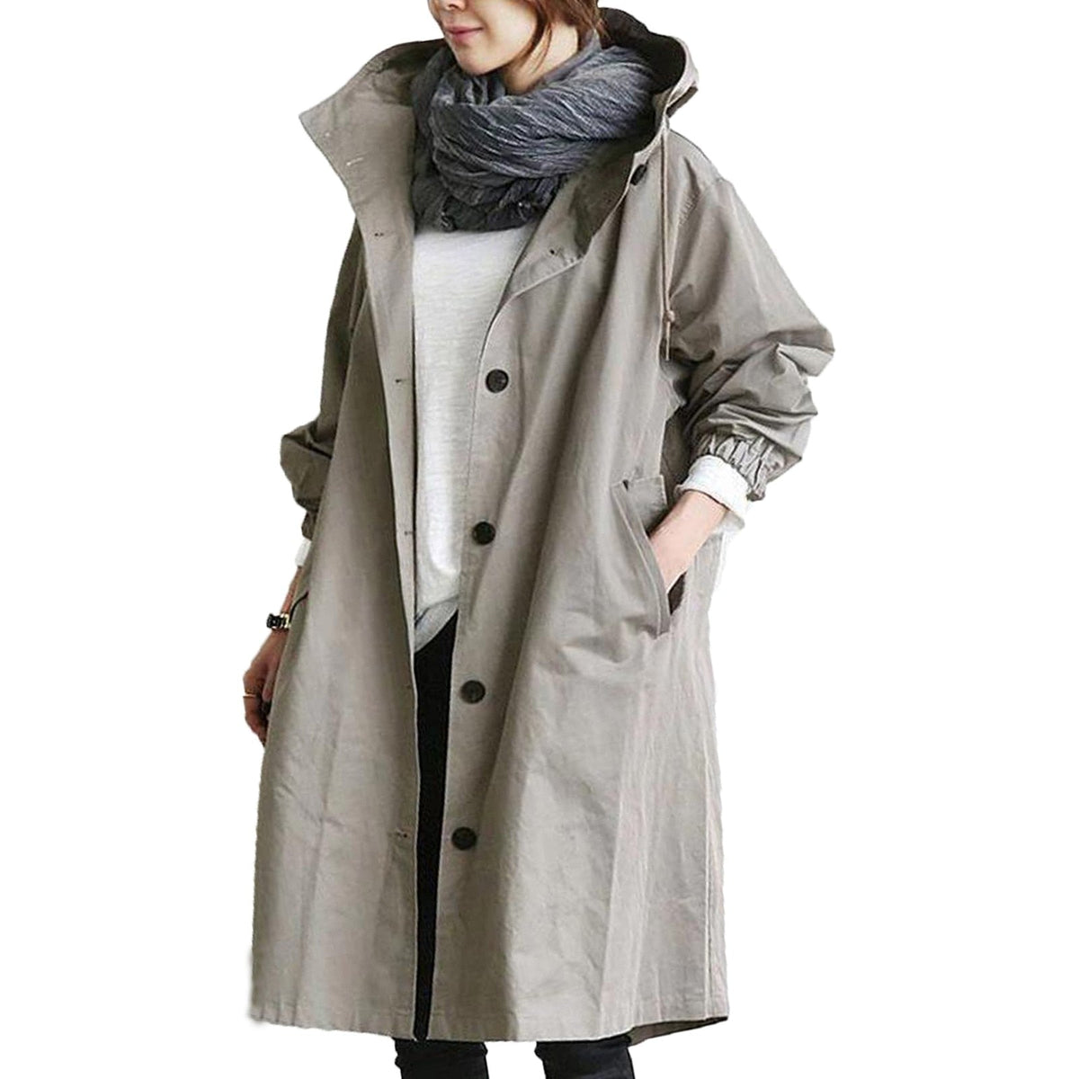Women's Relaxed Fit Stand Collar Overcoat view 4