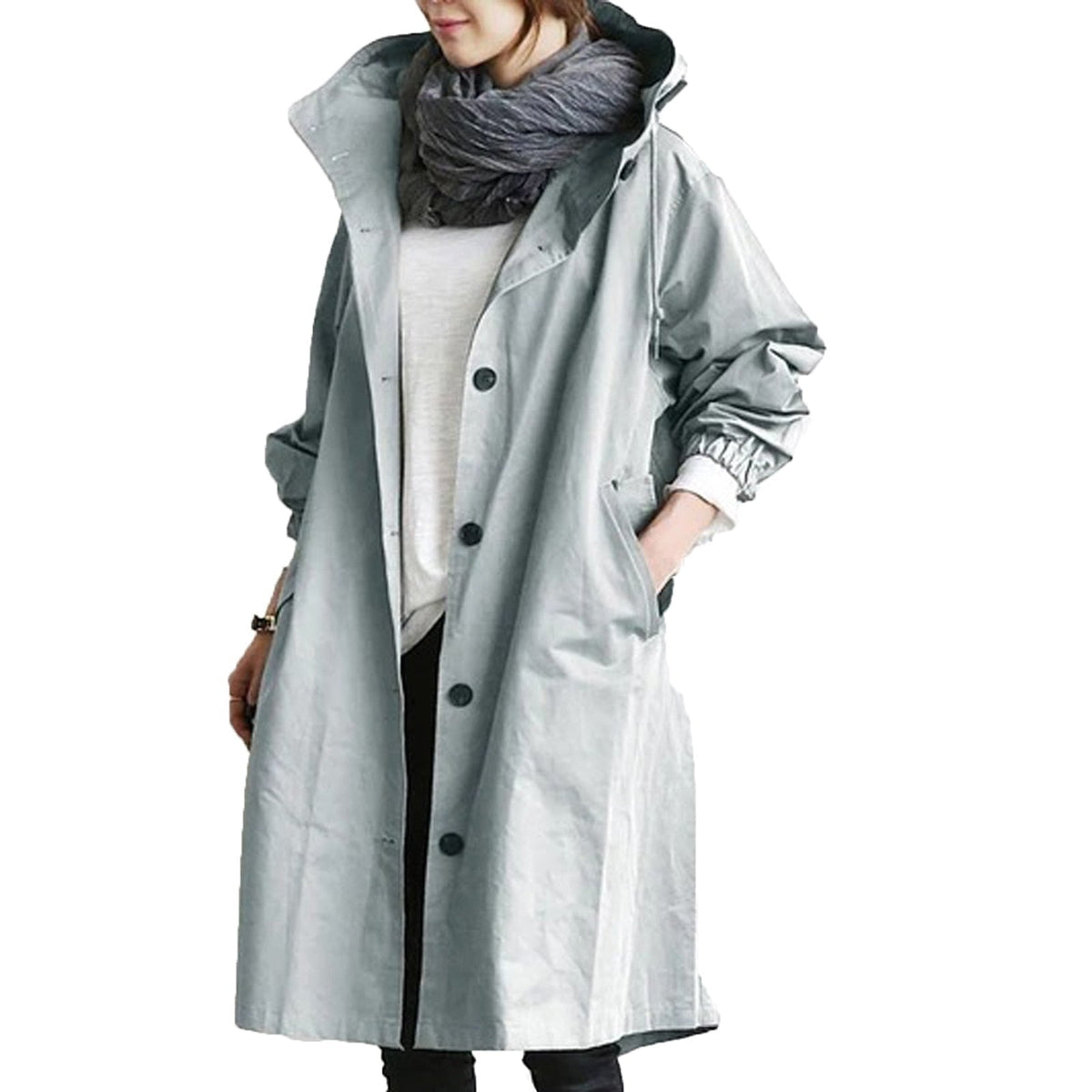 Women's Relaxed Fit Stand Collar Overcoat view 6