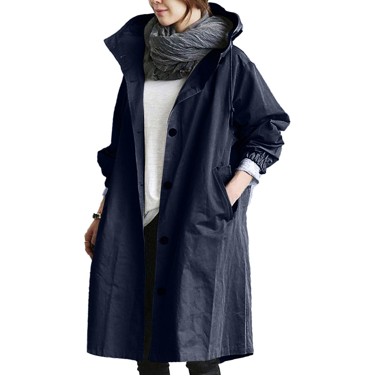 Women's Relaxed Fit Stand Collar Overcoat view 3