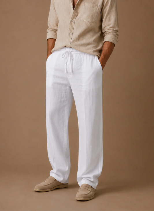 Men's Casual Lightweight Trousers in White