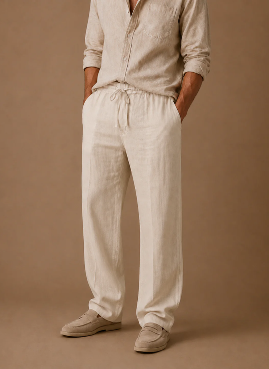 Men's Casual Lightweight Trousers in Beige
