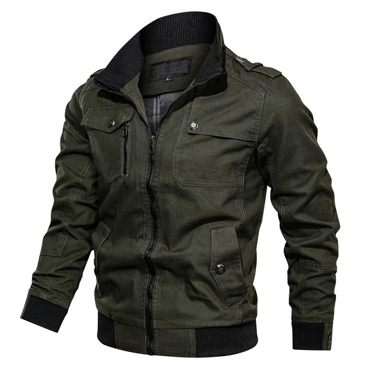 Men's Army Green Bomber Jacket in Army Green