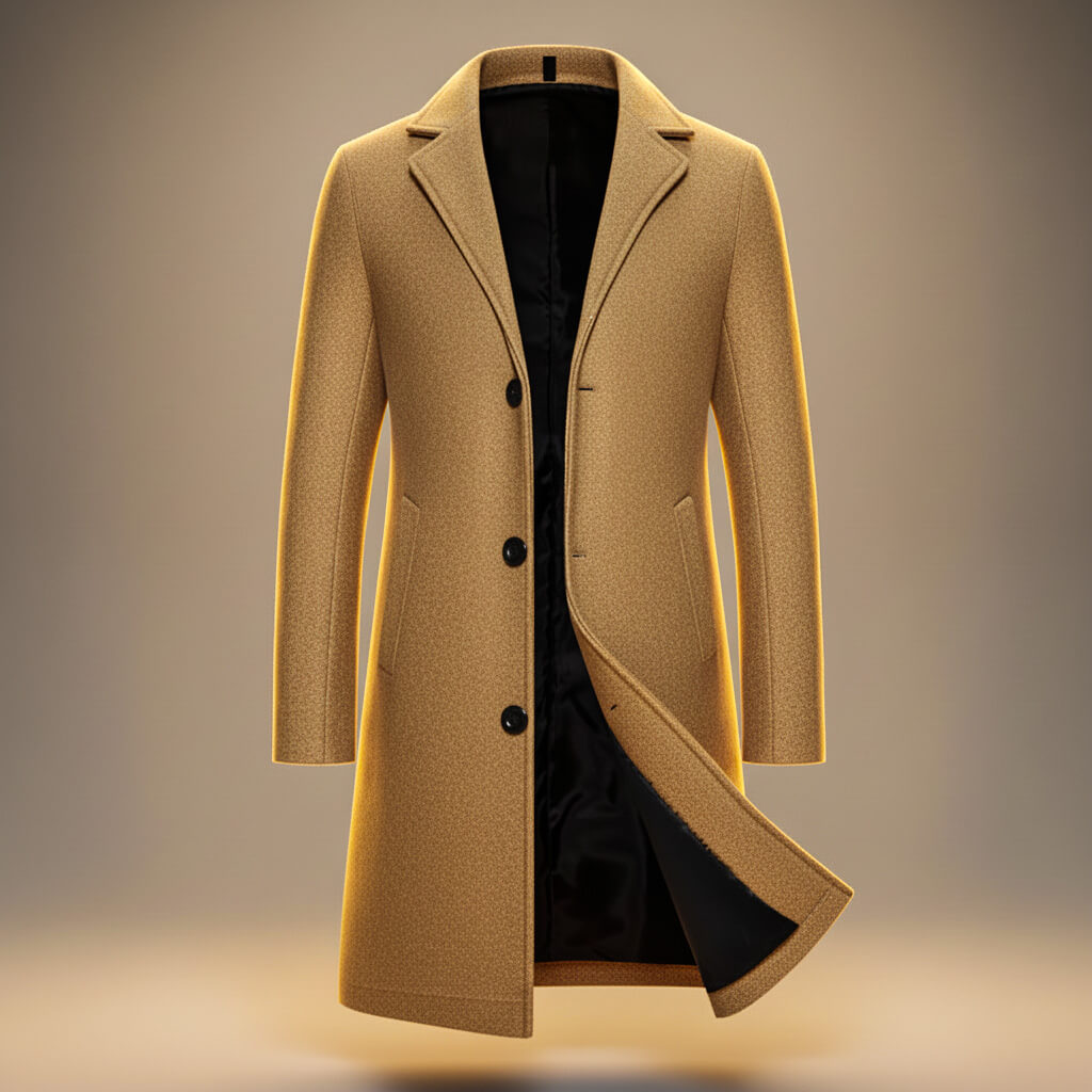 Men's Slate Gray Winter Coat in Khaki Brown