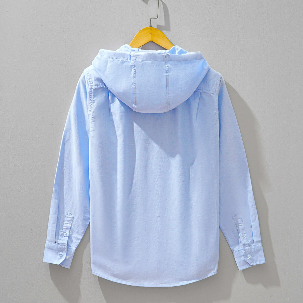 Men's Sky Blue Hooded Winter Coat