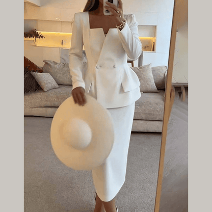 Women's Peplum Flap Pocket Tailored Blazer view 7