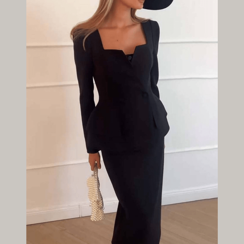 Women's Peplum Flap Pocket Tailored Blazer view 4