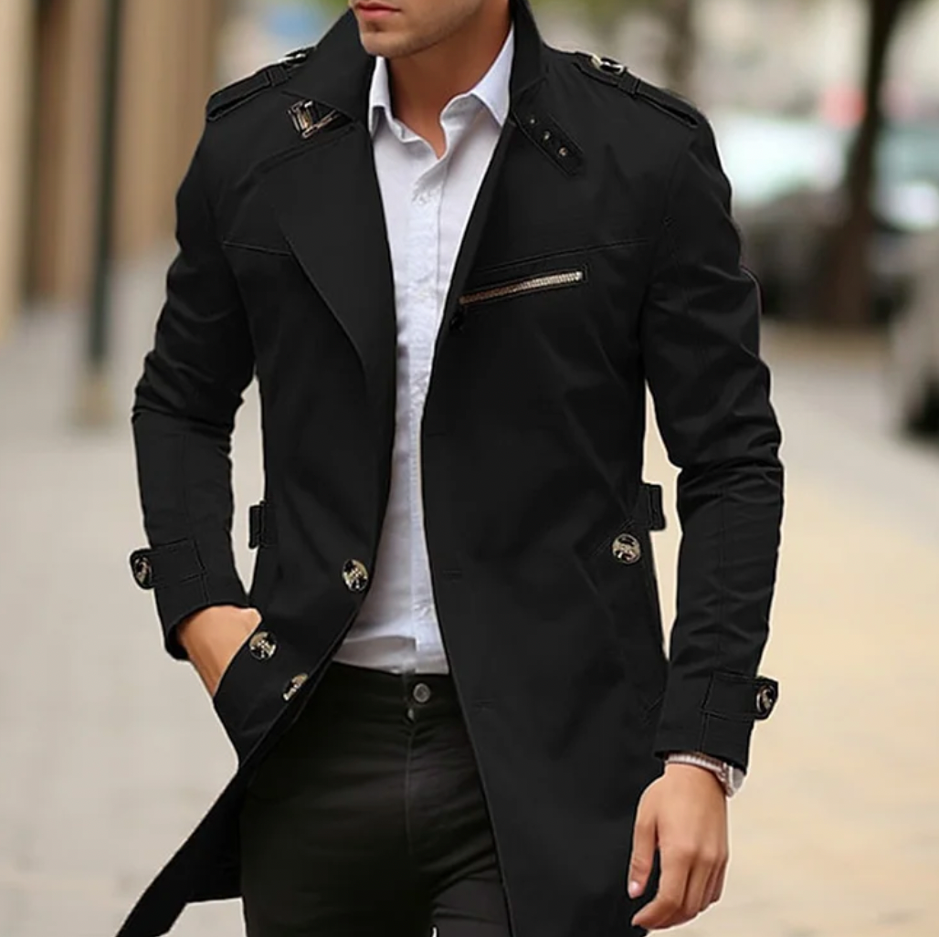 Men's Longline Casual Trench Coat view 2