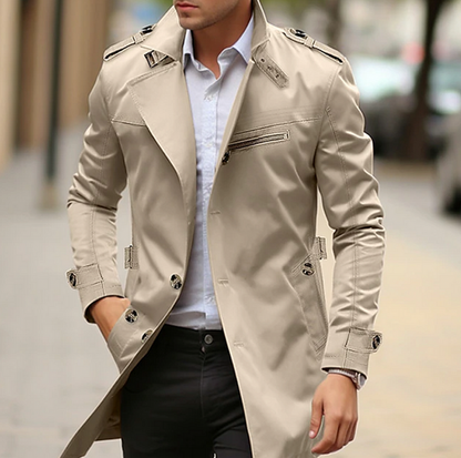 Men's Longline Casual Trench Coat