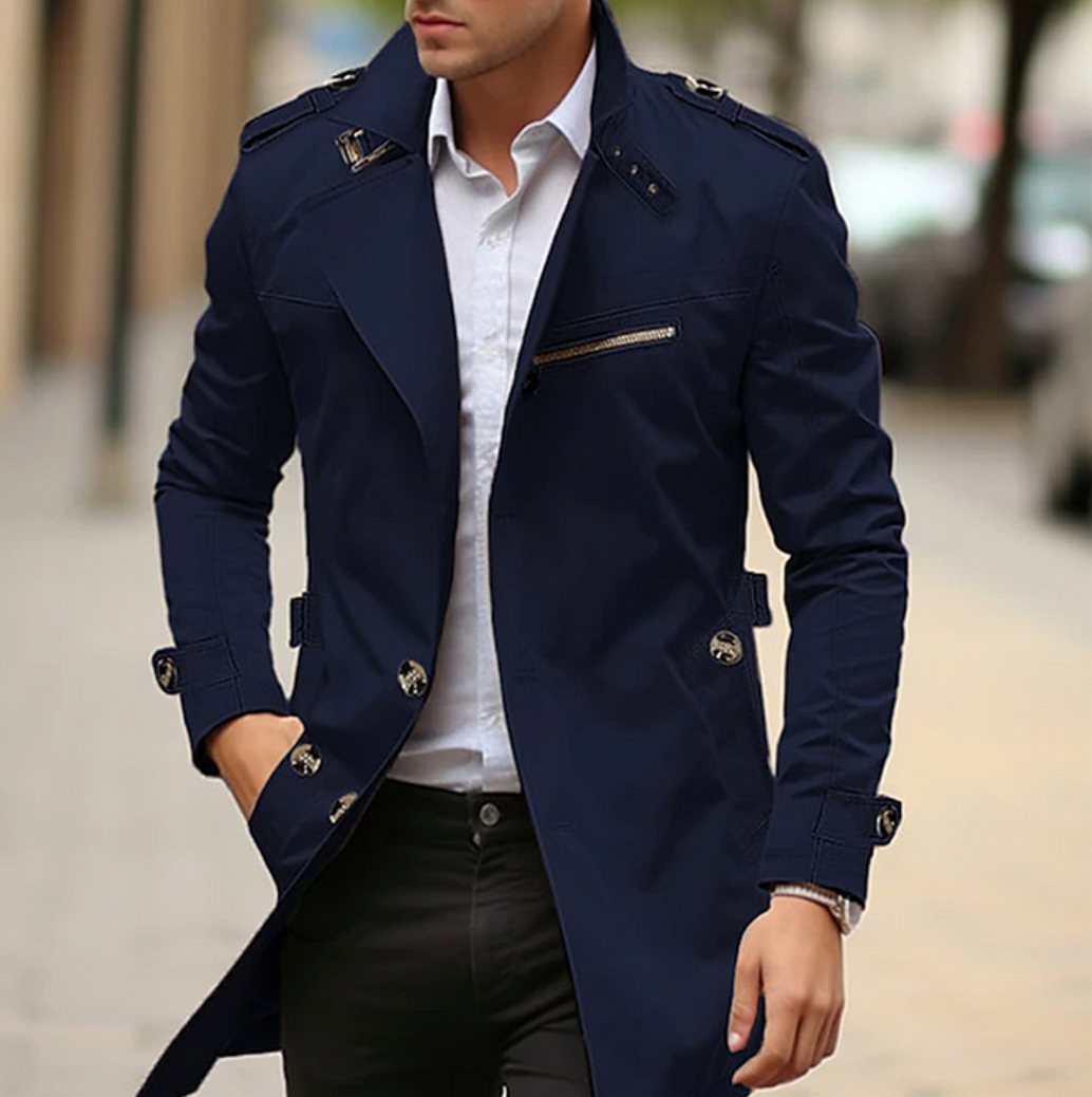 Men's Longline Casual Trench Coat view 4