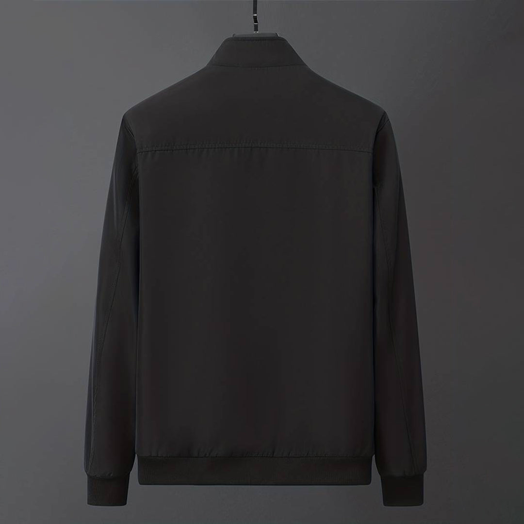 Men's Contrast Sleeve Ribbed Trim Bomber Jacket