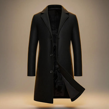 Men's Slate Gray Winter Coat in Obsidian Black