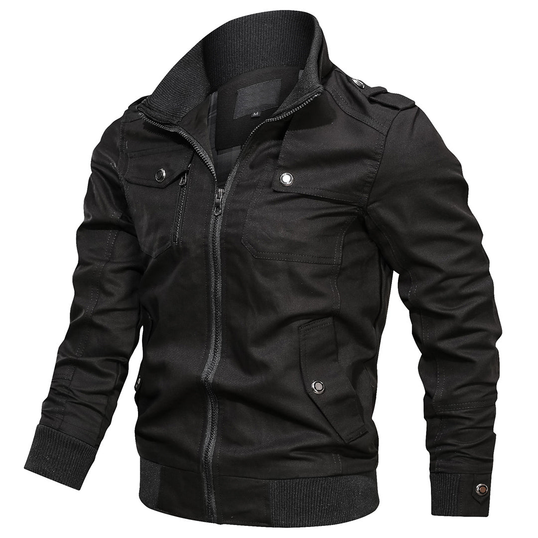 Men's Army Green Bomber Jacket in Black