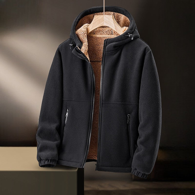 Men's Blue Winter Coat in Black