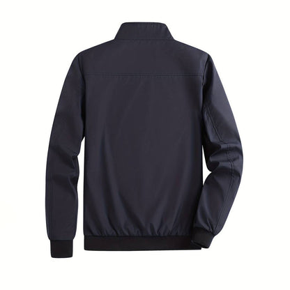 Men's Contrast Sleeve Ribbed Trim Bomber Jacket