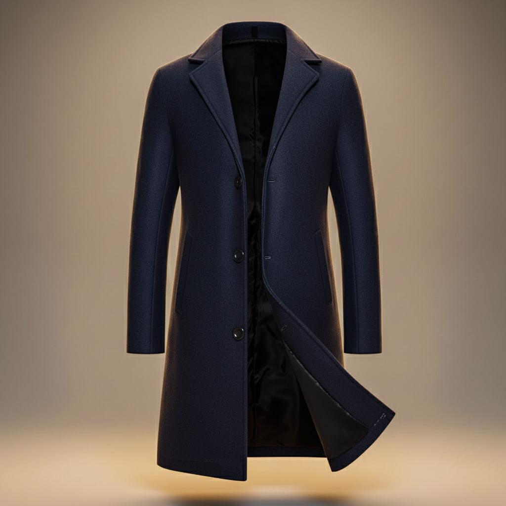 Men's Slate Gray Winter Coat in Navy Blue