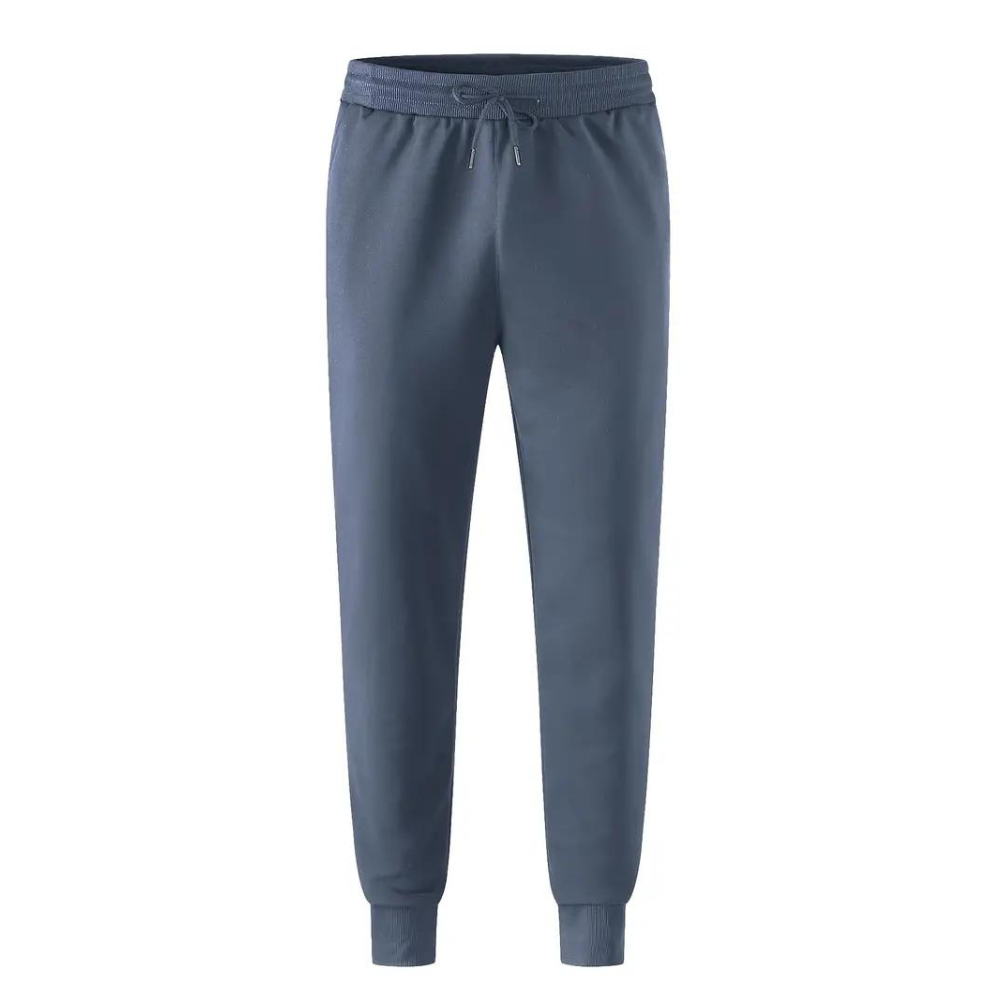 Men's Tapered Drawstring Casual Trousers in Sky Blue