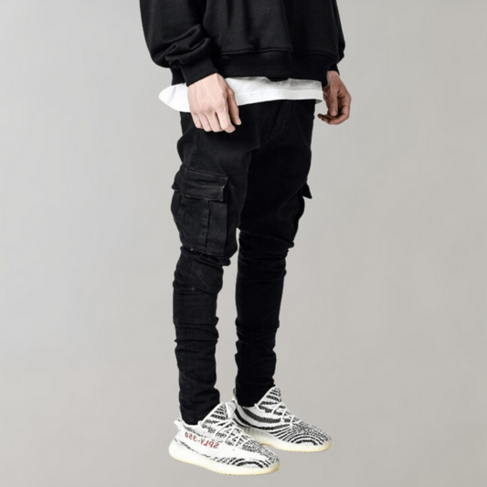 Men's Black Slim Fit Casual Trousers