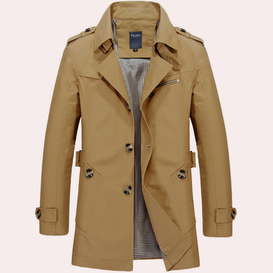 Men's Khaki Trench Coat in Khaki