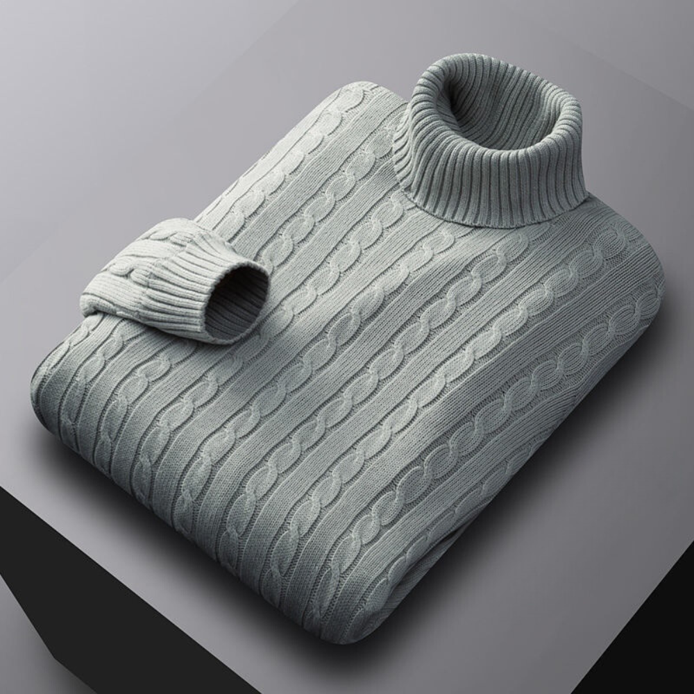 Men's Knitted Roll Neck Draped Jumper view 5