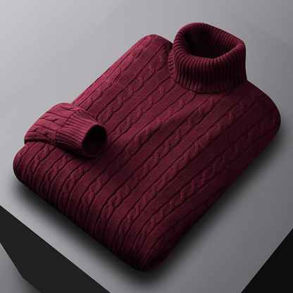 Men's Knitted Roll Neck Draped Jumper view 4