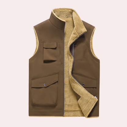 Men's Navy blue Comfort Cardigan in Brown