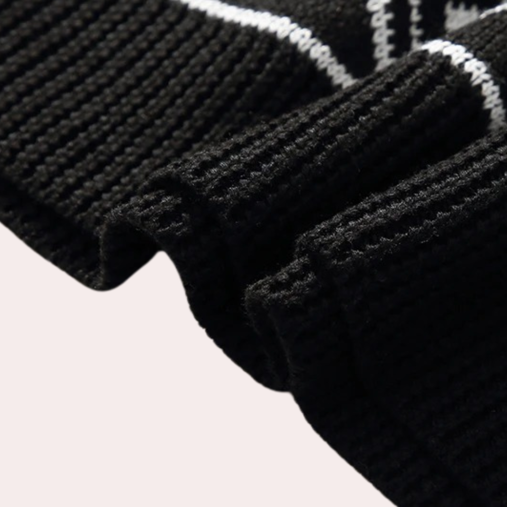 Men's Monochrome Geometric Crew Neck Jumper