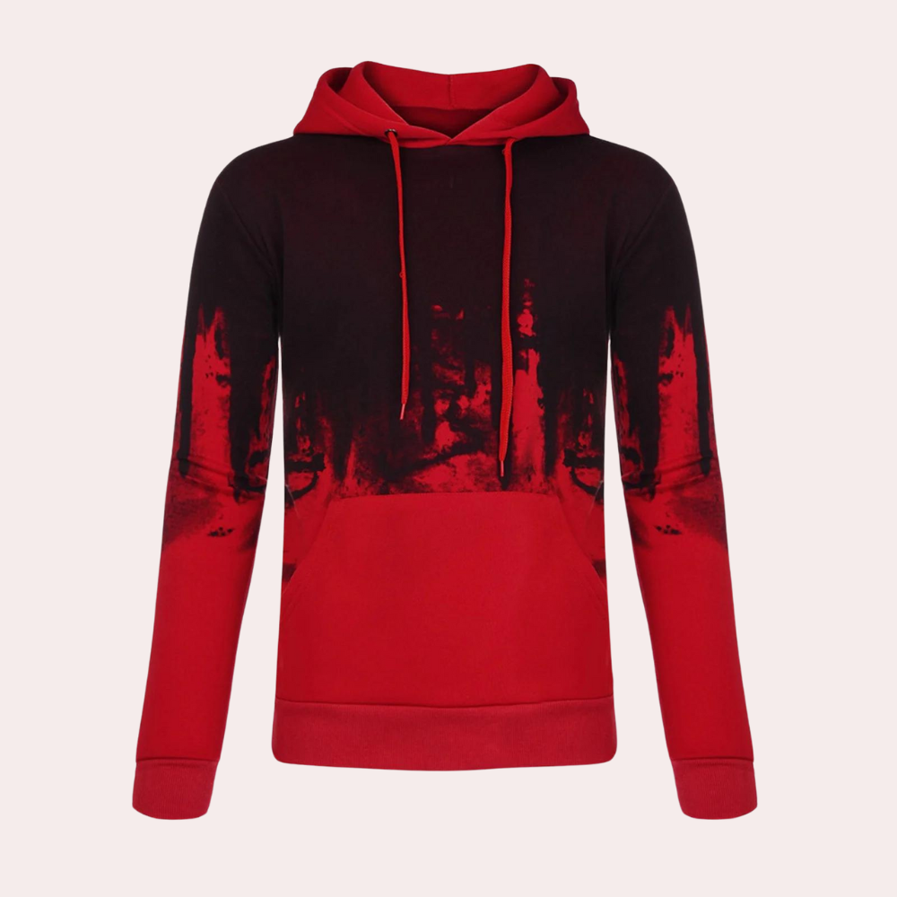 Men's Red Hooded Sweatshirt