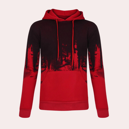 Men's Red Hooded Sweatshirt