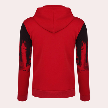 Men's Red Hooded Sweatshirt