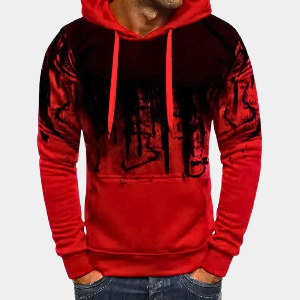 Men's Red Hooded Sweatshirt