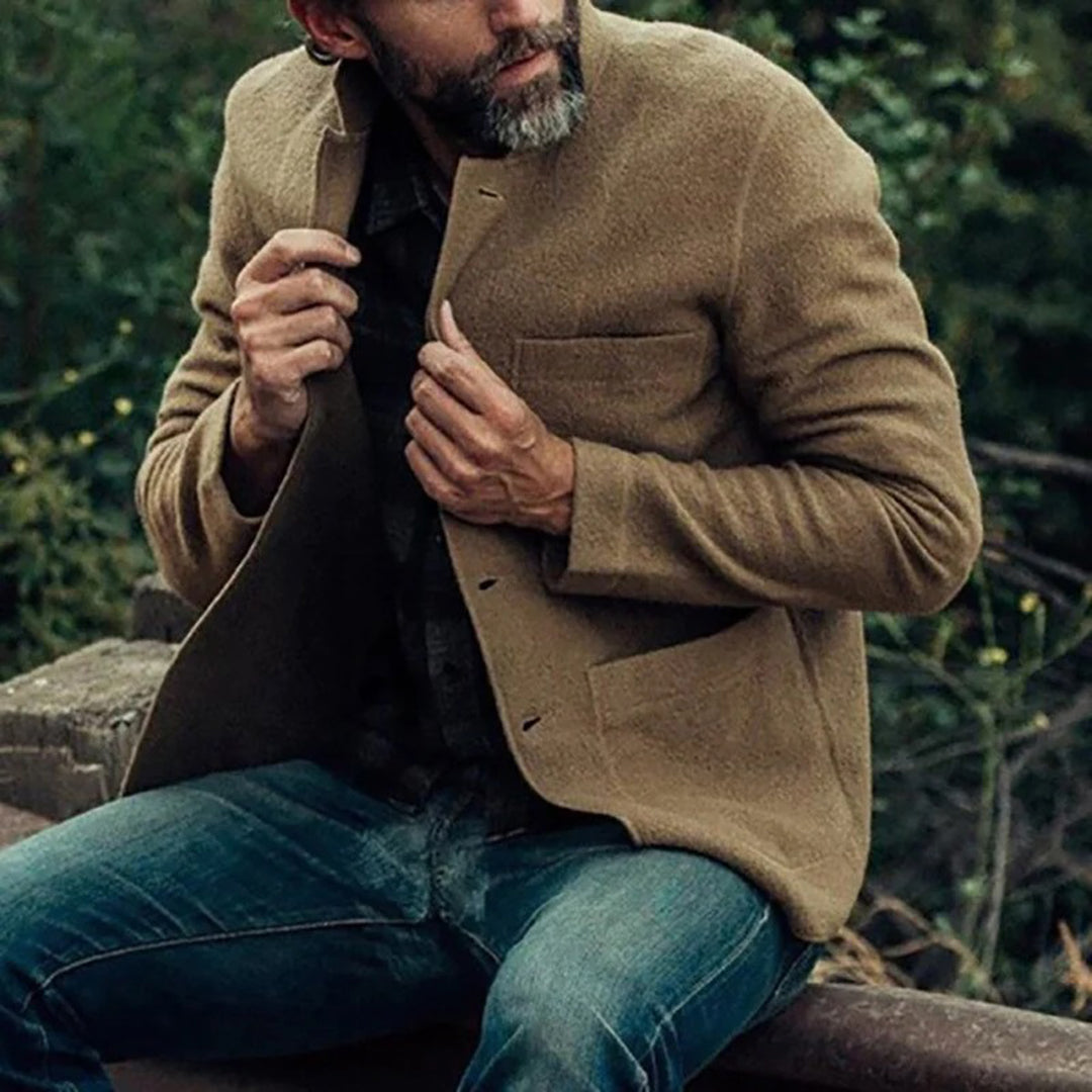 Men's Multi Pocket Cardigan in Caramel