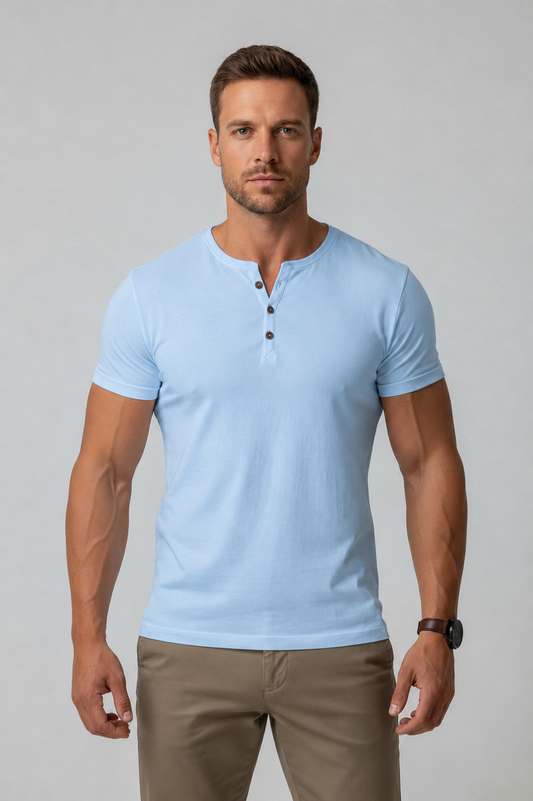 Men's Button Front T Shirt view 2