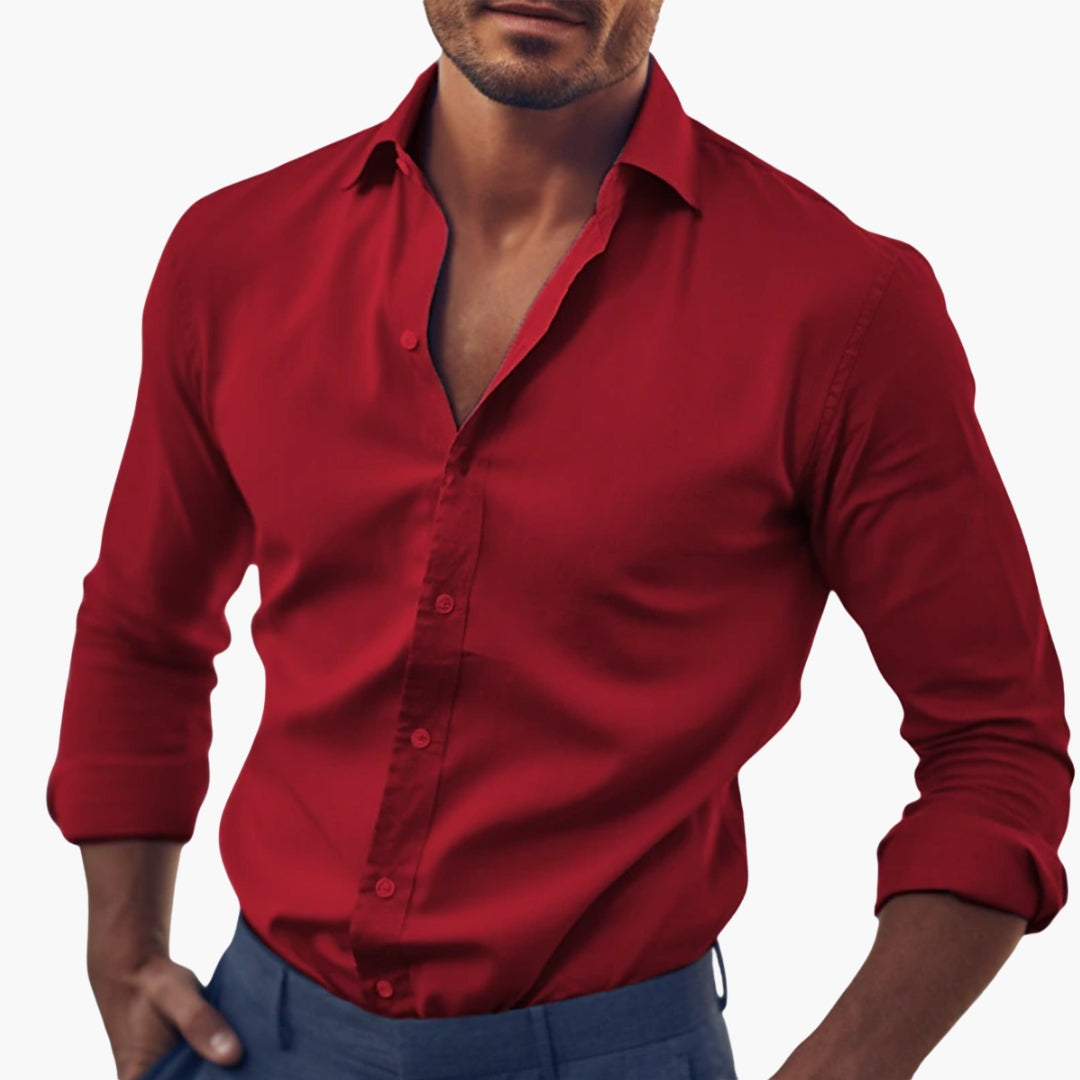 Men's Formal Shirt in Red