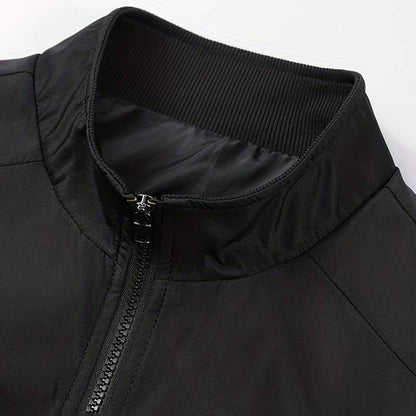 Men's Contrast Sleeve Ribbed Trim Bomber Jacket