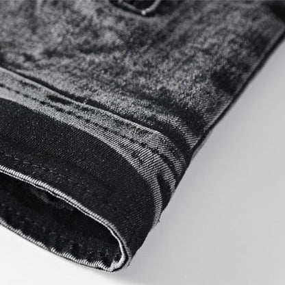 Men's Stand Collar Zip Up Denim Jacket