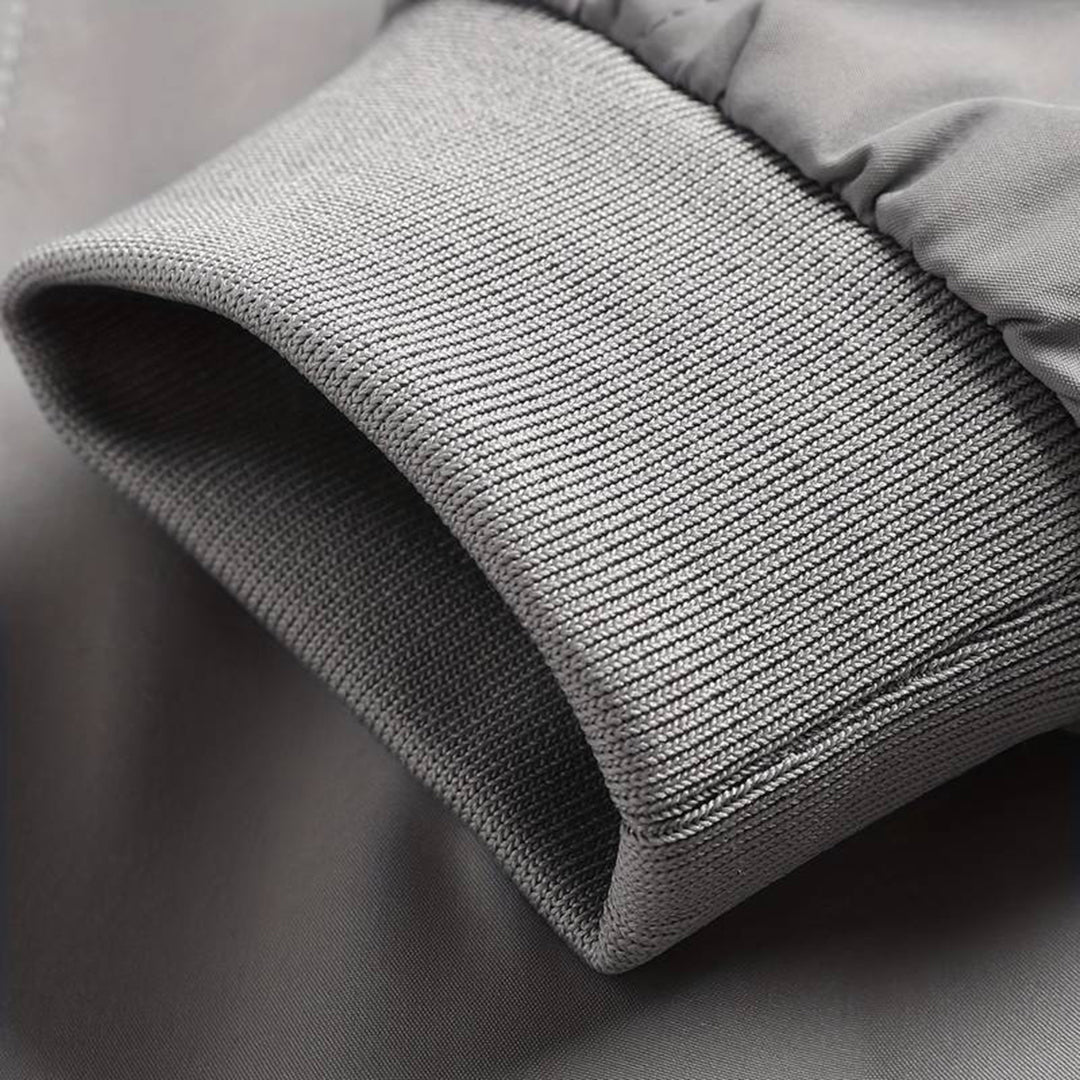 Men's Contrast Sleeve Ribbed Trim Bomber Jacket