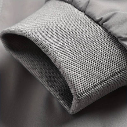 Men's Contrast Sleeve Ribbed Trim Bomber Jacket