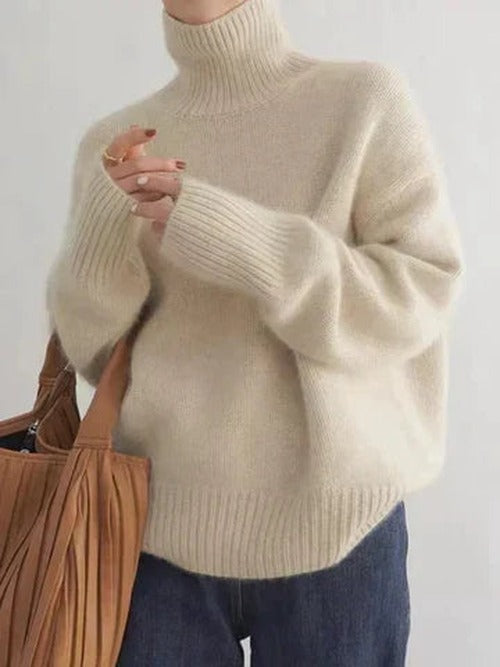 Women's Balloon Sleeve Oversized Roll Neck Jumper view 4