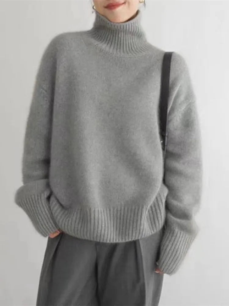 Women's Balloon Sleeve Oversized Roll Neck Jumper view 7