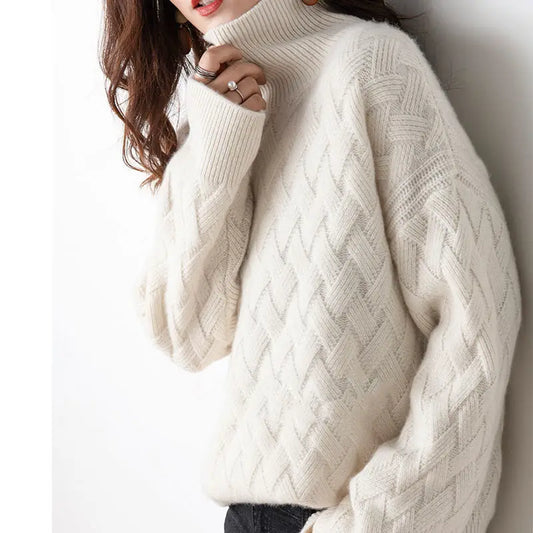 Women's Cable Knit Stand Collar Jumper view 2