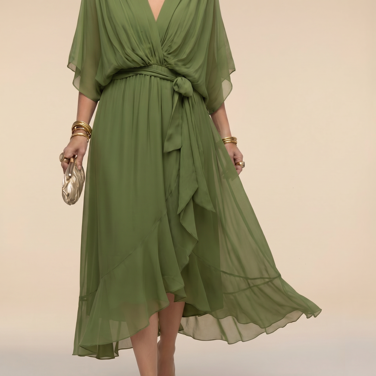 Women's Belted Wedding Guest Dress