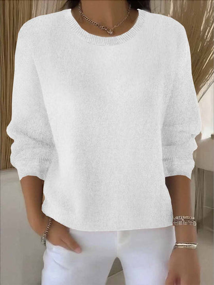 Women's Drop Shoulder Crew Neck Knitted Jumper view 3