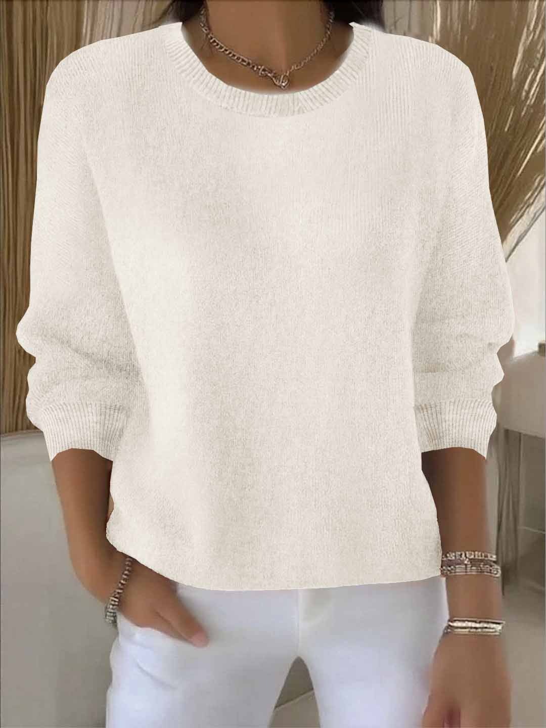 Women's Drop Shoulder Crew Neck Knitted Jumper view 4