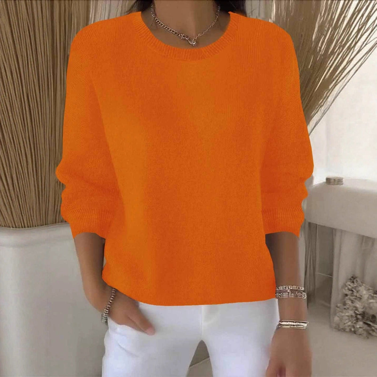 Women's Drop Shoulder Crew Neck Knitted Jumper view 11
