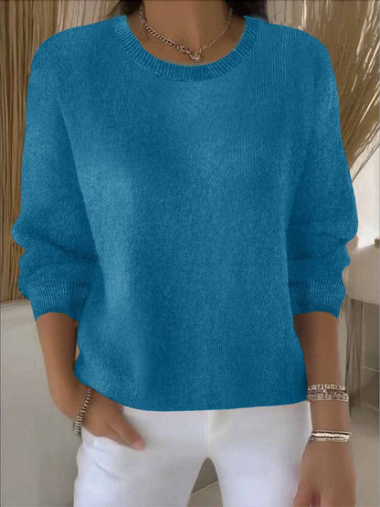 Women's Drop Shoulder Crew Neck Knitted Jumper view 12