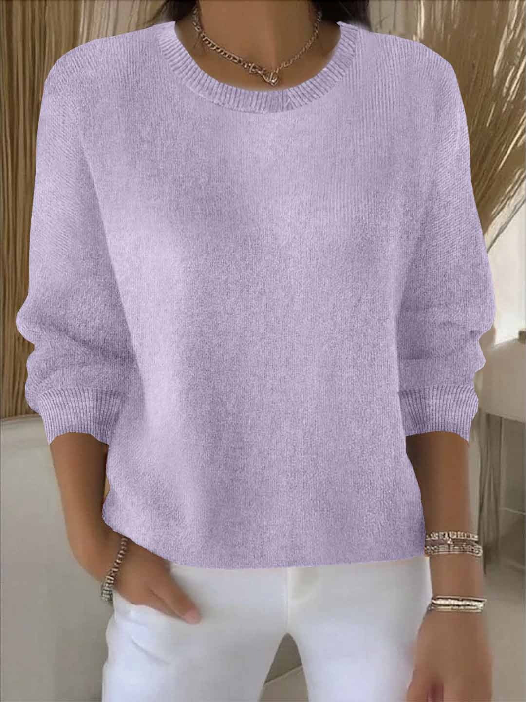 Women's Drop Shoulder Crew Neck Knitted Jumper view 14