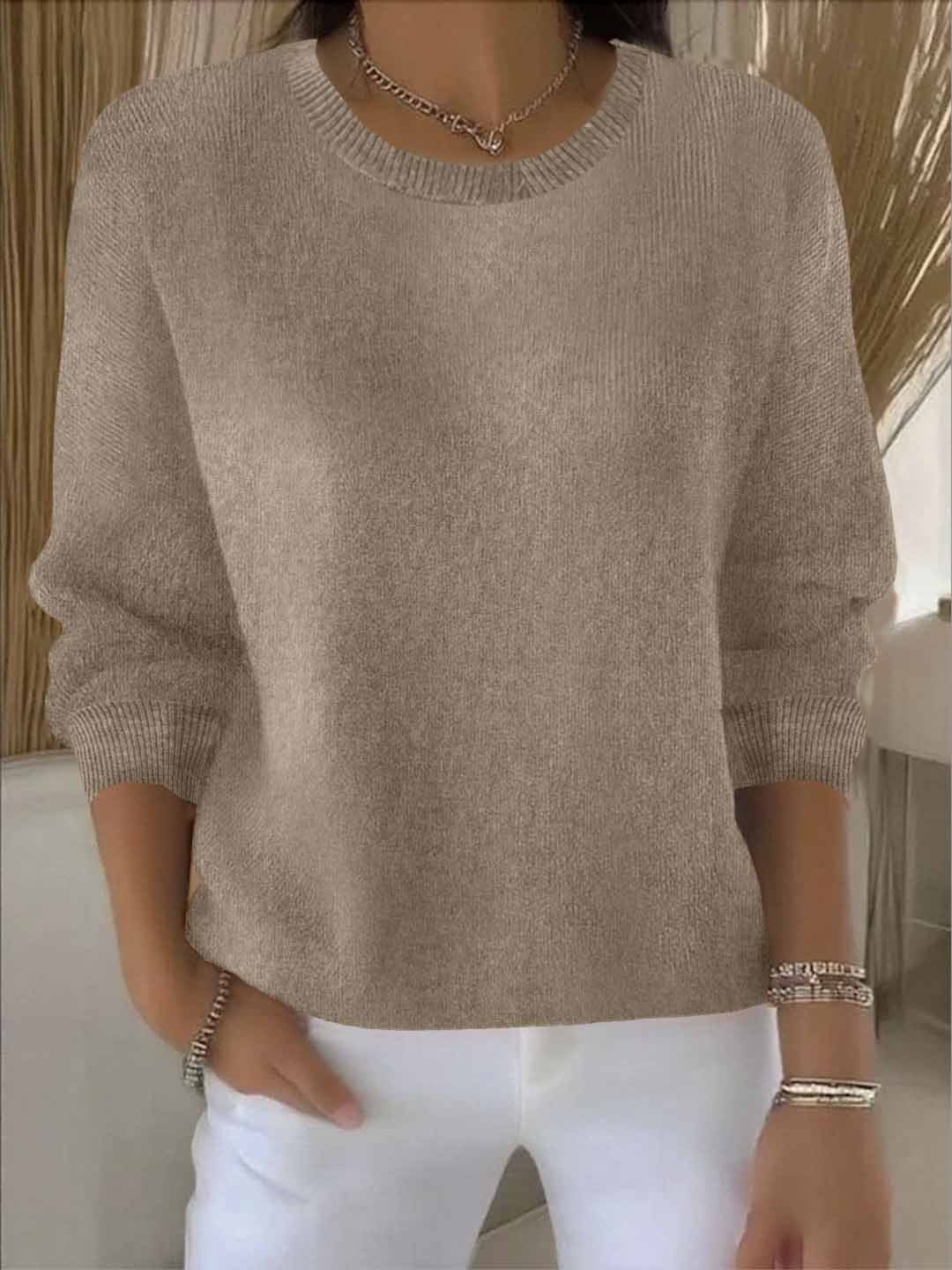 Women's Drop Shoulder Crew Neck Knitted Jumper view 5