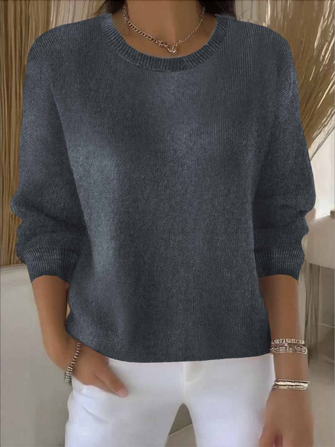 Women's Drop Shoulder Crew Neck Knitted Jumper view 6